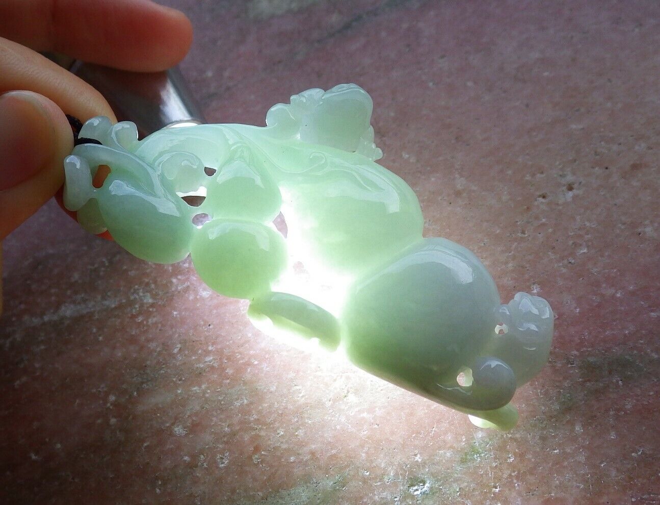 Certified Green 100% Natural A Jade jadeite Pendant Frog Toad Gourd Coin Ruyi Necklace 526364 TN
