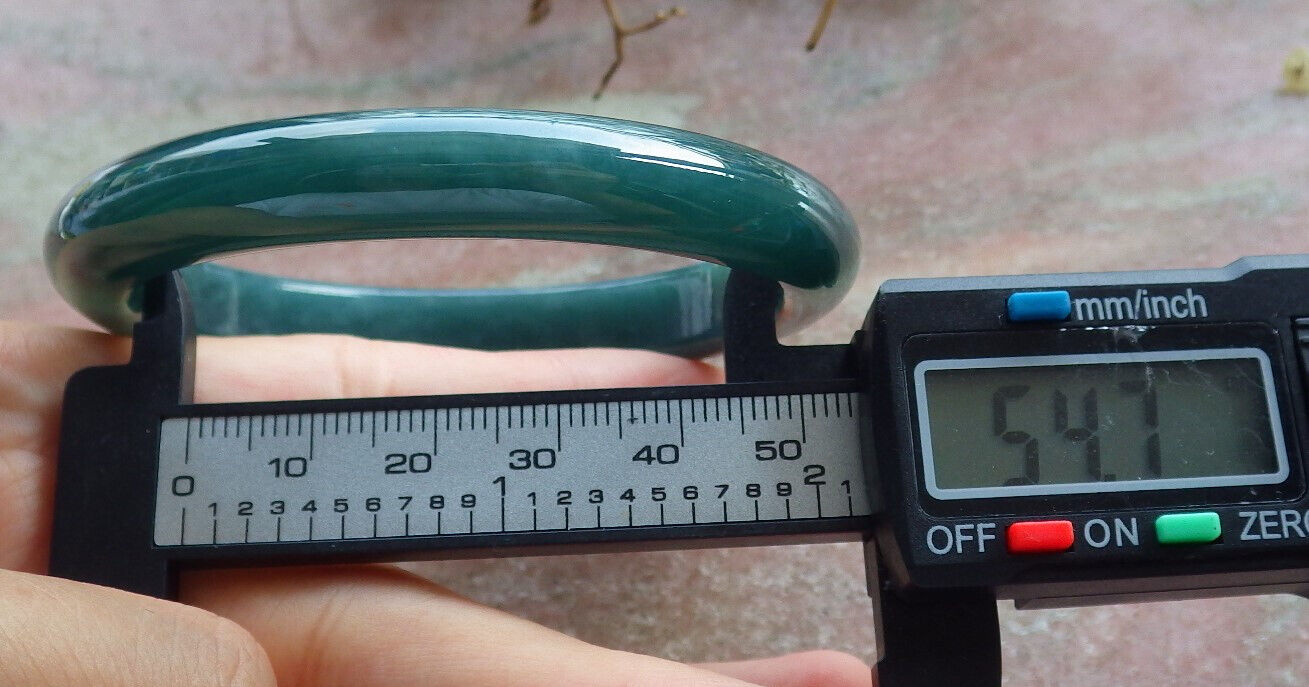 Certified Icy Blue Water Green Burma 100% Natural A JADE Jadeite Bangle Bracelet 55 mm 手镯 633526 TN