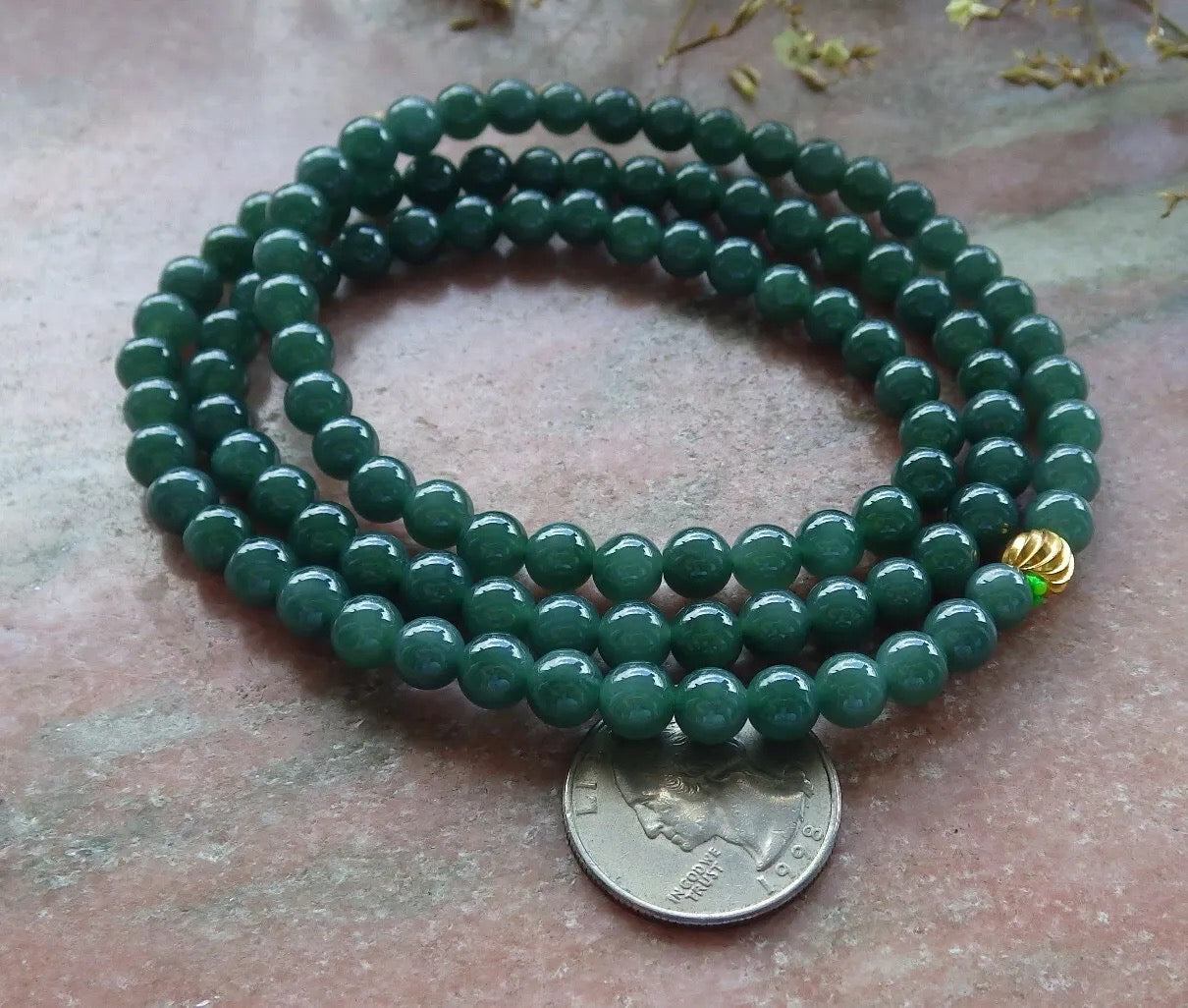 Certified Icy Green Burma 100% Natural A JADE Jadeite Bead Beads Necklace 27 inches 项链 616813 TN