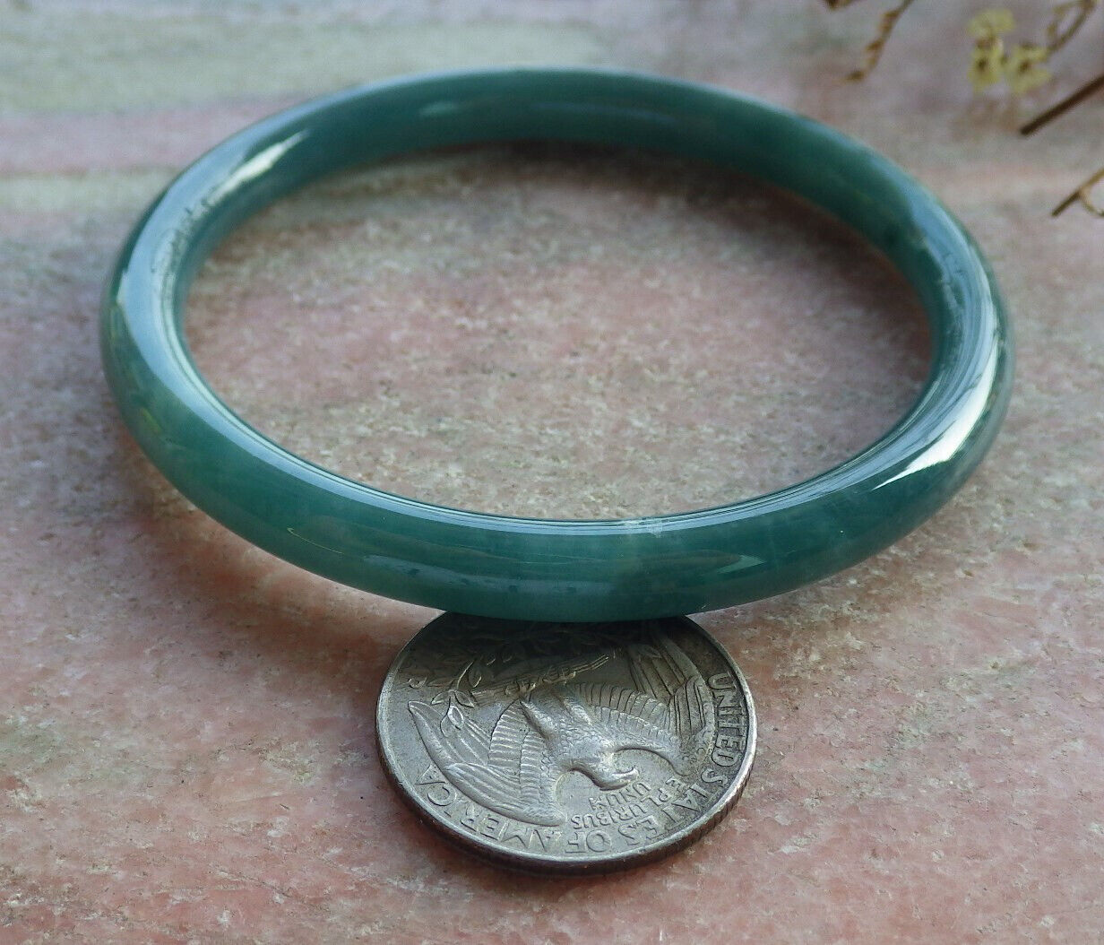Certified Icy Blue Water Burma 100% Natural A JADE Jadeite Circle Bangle Bracelet 59 mm 手镯 633779 TN