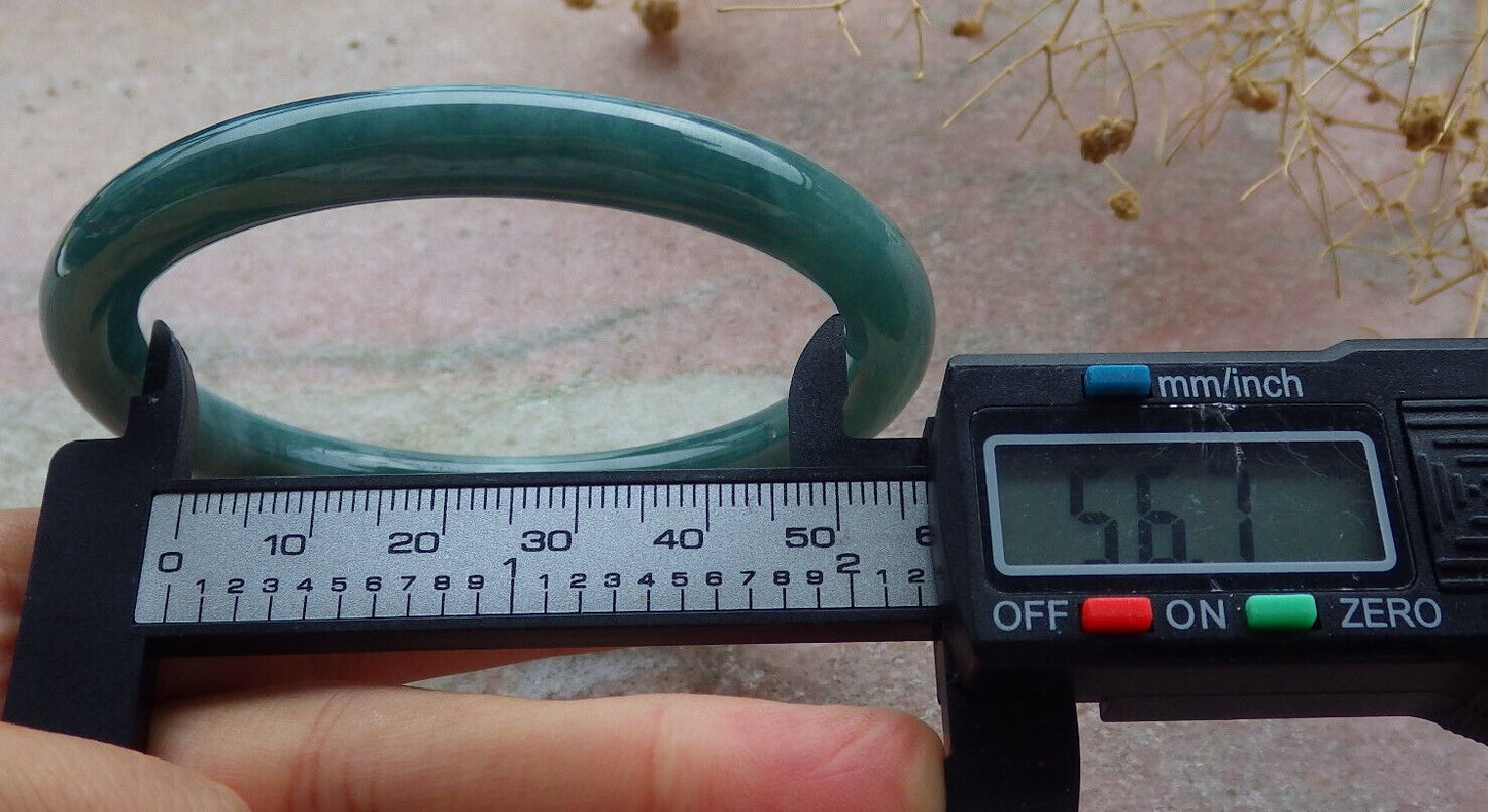 Certified Icy Green Burma 100% Natural A JADE Jadeite Circle Bangle Bracelet 57 mm 手镯 636486 TN