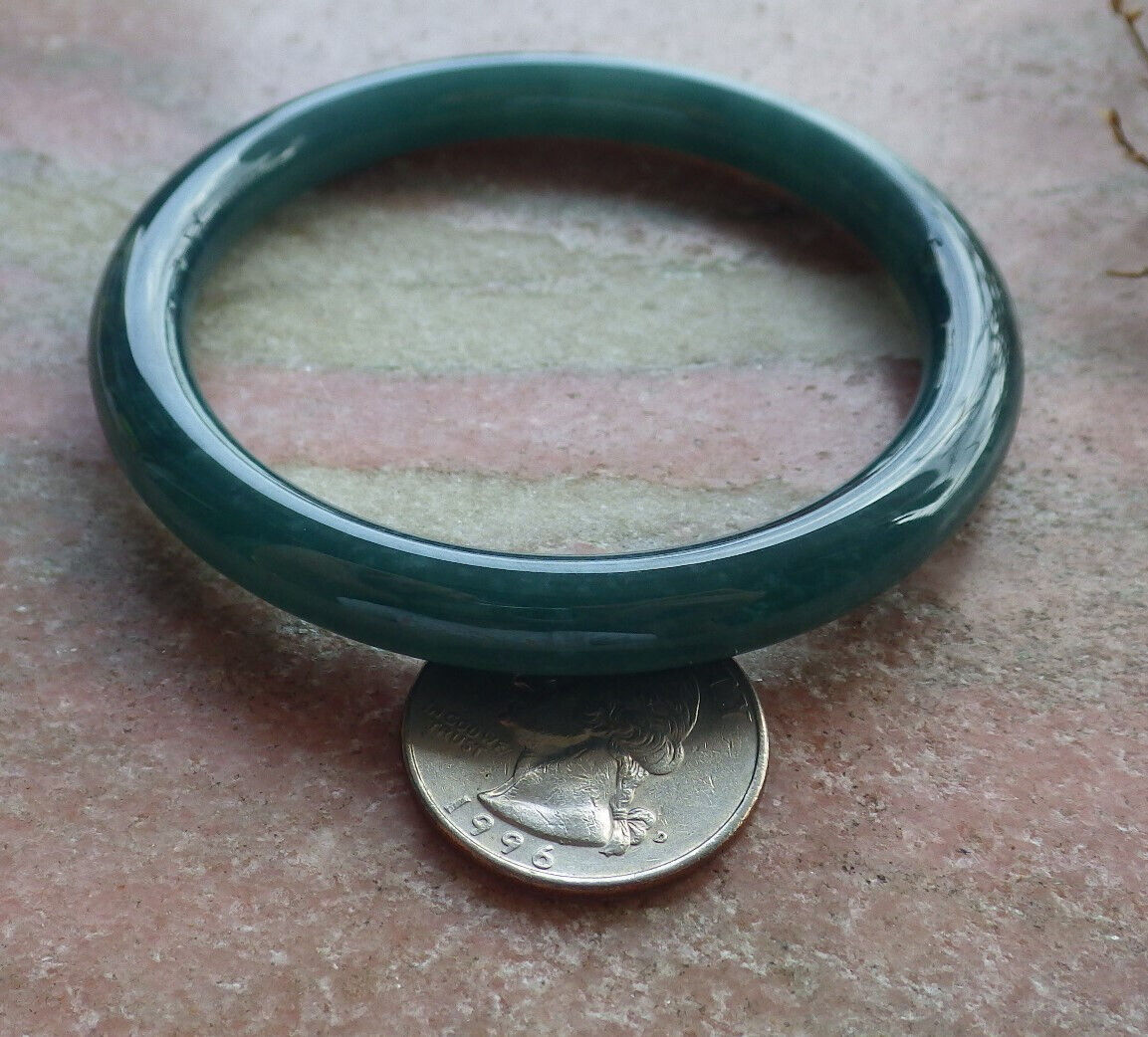 Certified Icy Green Burma 100% Natural A JADE Jadeite Circle Bangle Bracelet 57 mm 手镯 634350 TN