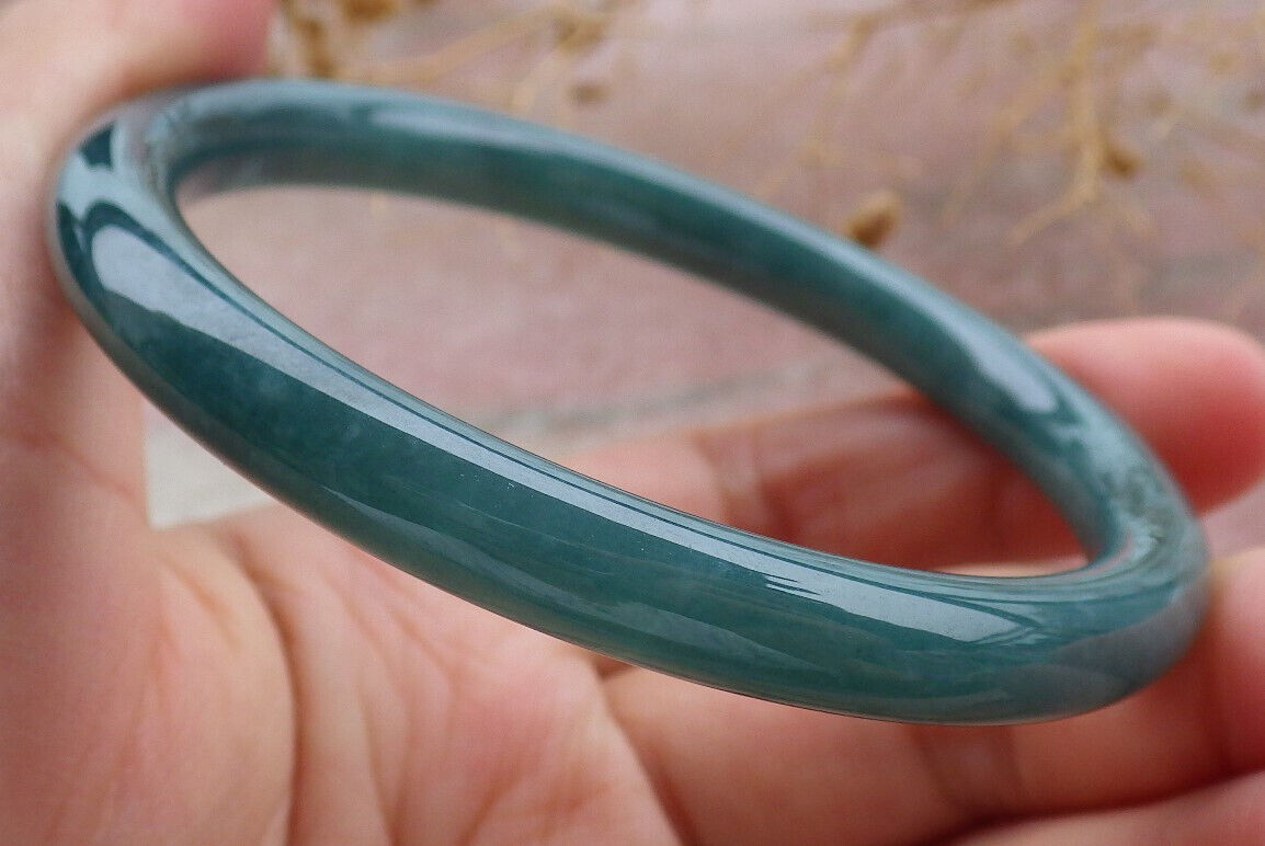 Certified Icy Green Burma 100% Natural A JADE Jadeite Circle Bangle Bracelet 57 mm 手镯 636665 TN