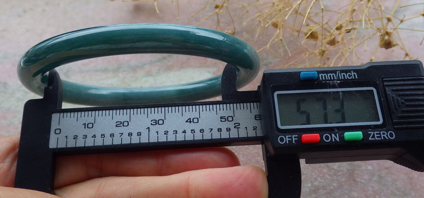 Certified Icy Green Burma 100% Natural A JADE Jadeite Circle Bangle Bracelet 57 mm 手镯 636473 TN