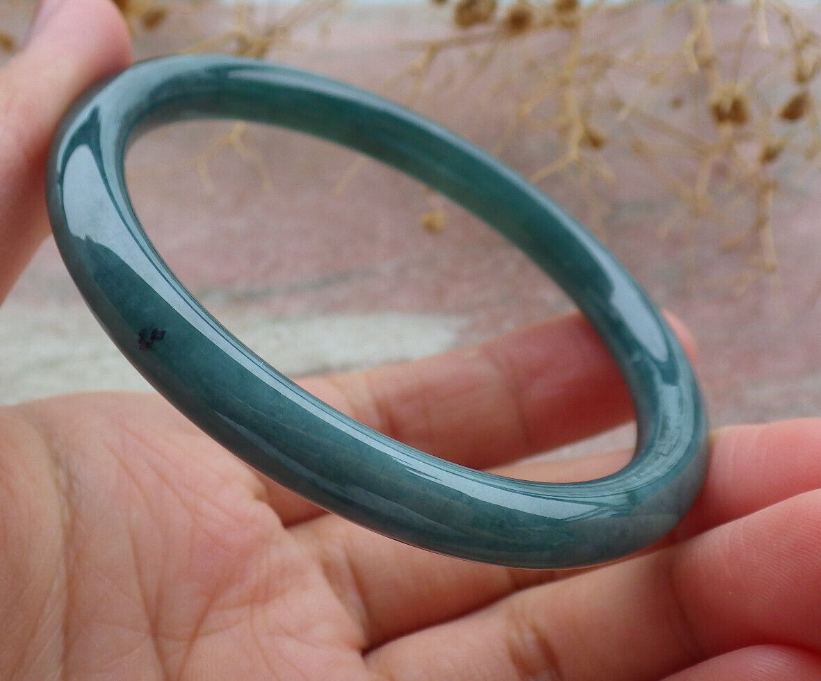 Certified Icy Green Burma 100% Natural A JADE Jadeite Circle Bangle Bracelet 57 mm 手镯 636665 TN