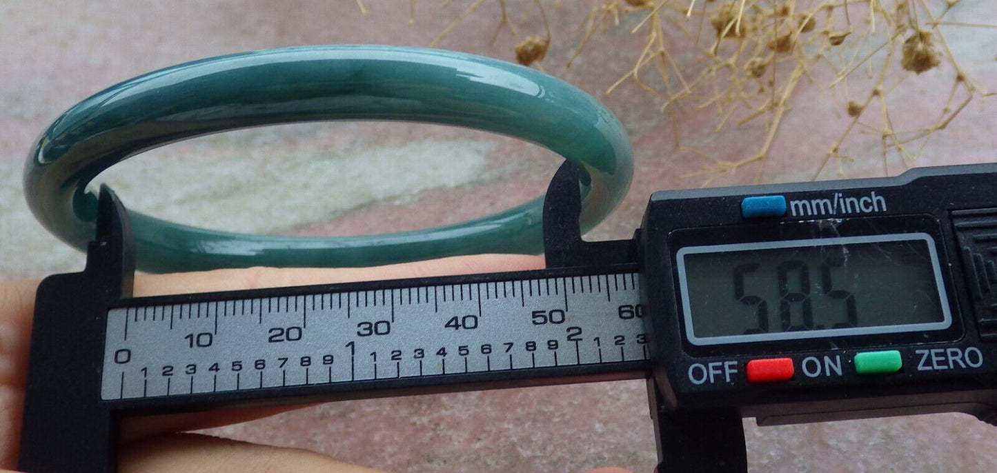 Certified Icy Green Burma 100% Natural A JADE Jadeite Circle Bangle Bracelet 59 mm 手镯 636446 TN