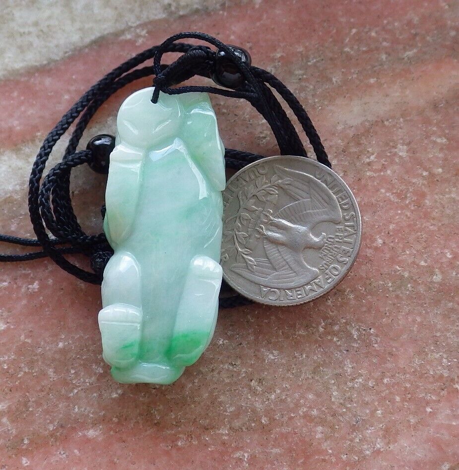 Certified Green 100% Natural A Jade jadeite Pendant Tiger Money Coin Necklace 虎虎生威 525750 TN