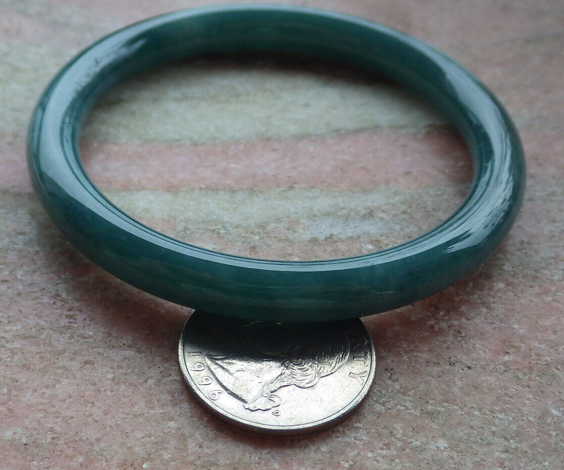 Certified Icy Green Burma 100% Natural A JADE Jadeite Circle Bangle Bracelet 57 mm 手镯 636486 TN
