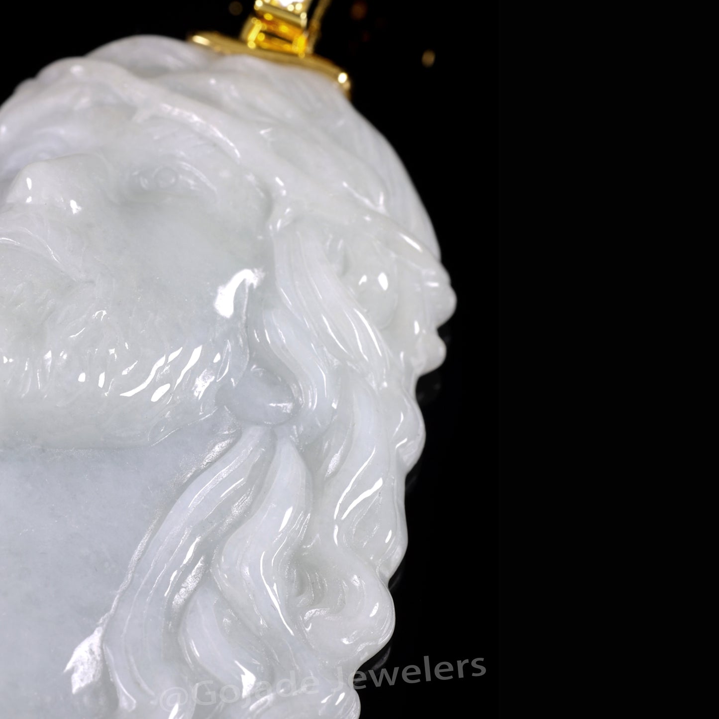 The Jesus Cross Jadeite 100% Natural Burma Jade Jadeite With Certificated (S925 Silver Buckle 18K Gold Plated) a59