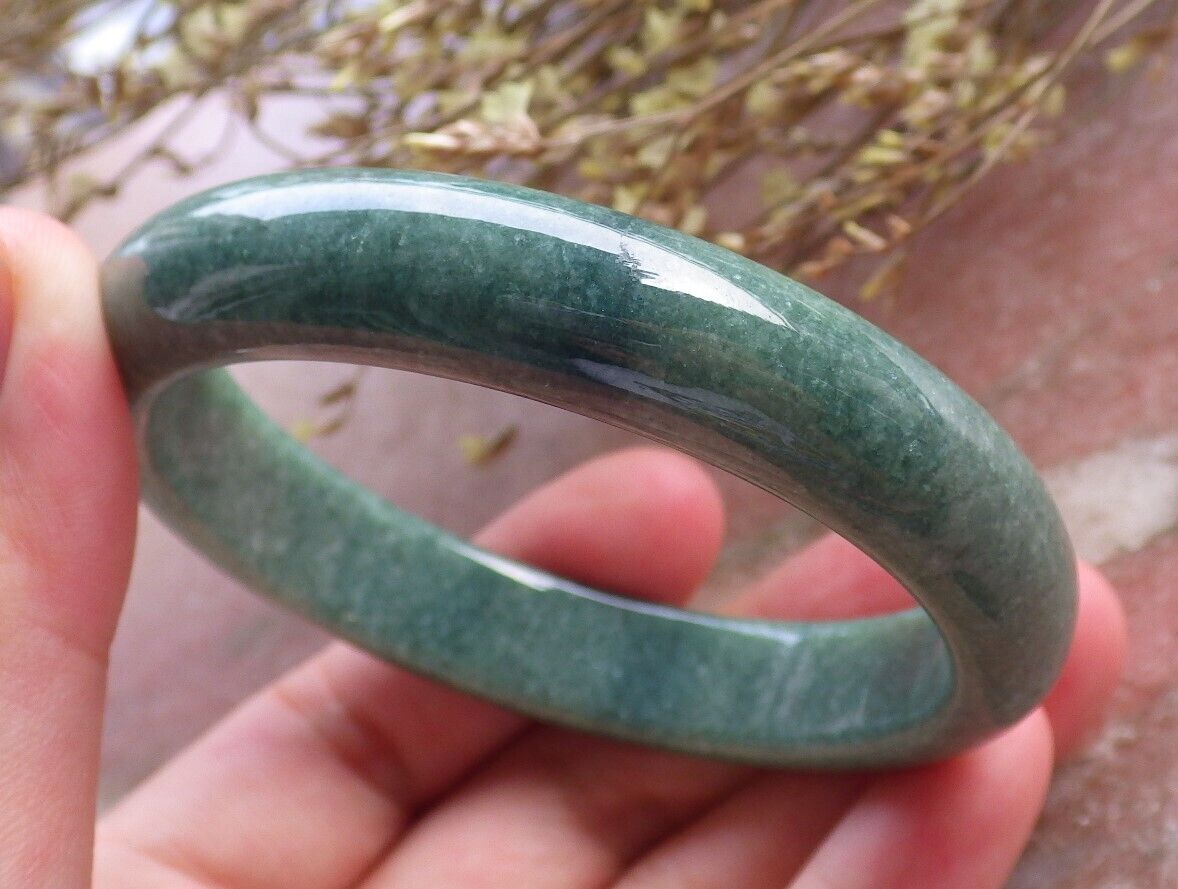 Certified Green Burma 100% Natural A JADE Jadeite Bangle Bracelet 57 mm 手镯 574649 TN