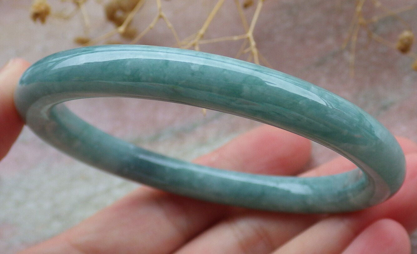 Certified Green Burma 100% Natural A JADE Jadeite Circle Bangle Bracelet 56 mm 手镯 636798 TN