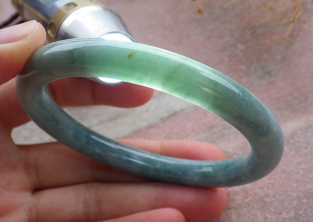 Certified Green Burma 100% Natural A JADE Jadeite Circle Bangle Bracelet 57 mm 手镯 636094 TN