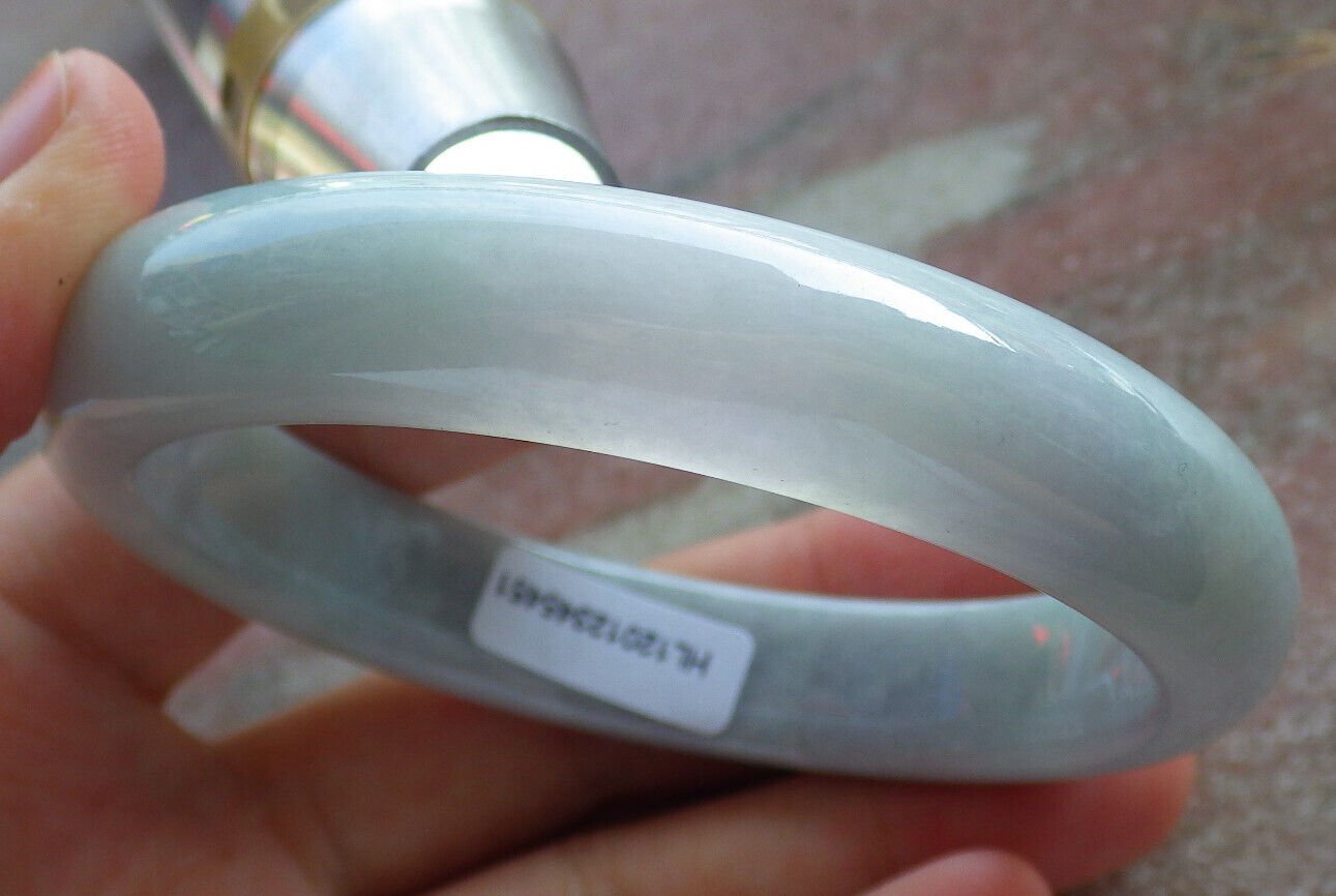Certified Lavender Green Burma 100% Natural A JADE Jadeite Bangle Bracelet 60 mm 手镯 635942 TN