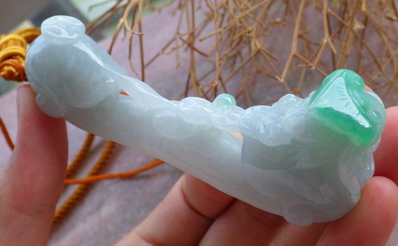 Certified Green 100% Natural A Jade jadeite pendant Frog Toad Ruyi Money Coin Necklace 风水蟾 520245 TN