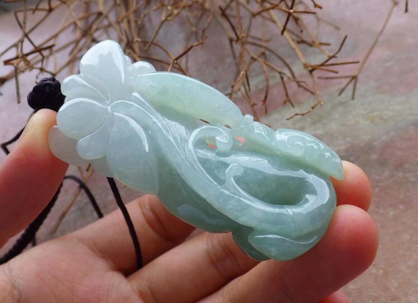 Certified Green 100% Natural A Jade jadeite Pendant Fish Lotus Flower Ruyi Coin Necklace 年年有余 528853 TN