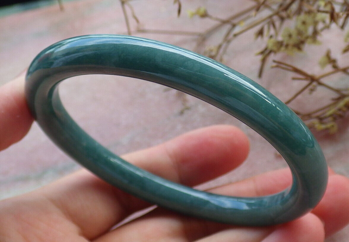 Certified Green Burma 100% Natural A JADE Jadeite Circle Bangle Bracelet 57 mm 手镯 632991 TN