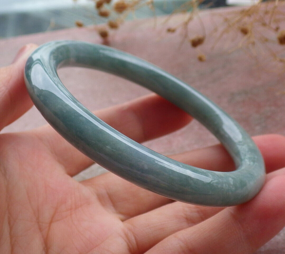 Certified Green Burma 100% Natural A JADE Jadeite Circle Bangle Bracelet 57 mm 手镯 636094 TN