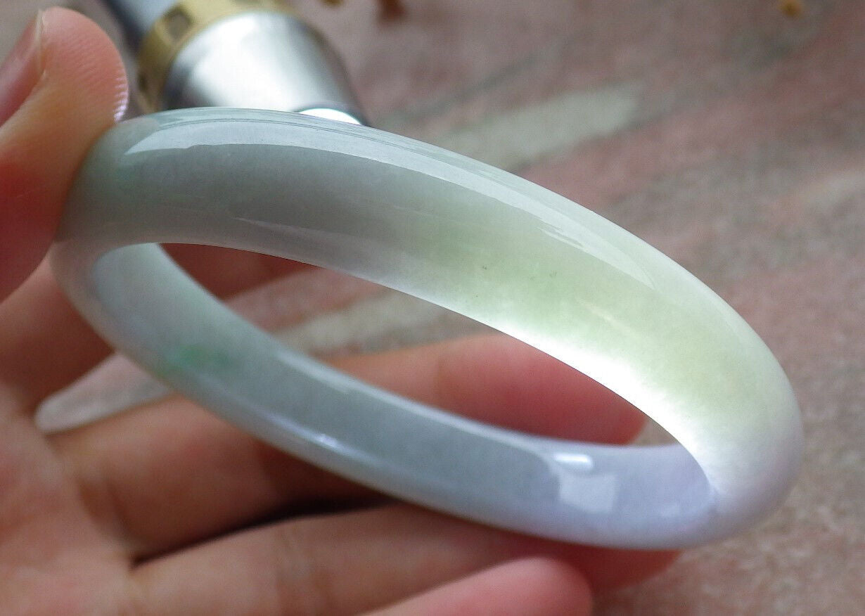 Certified Green Lavender Burma 100% Natural A JADE Jadeite Bangle Bracelet 56 mm 手镯 636071 TN