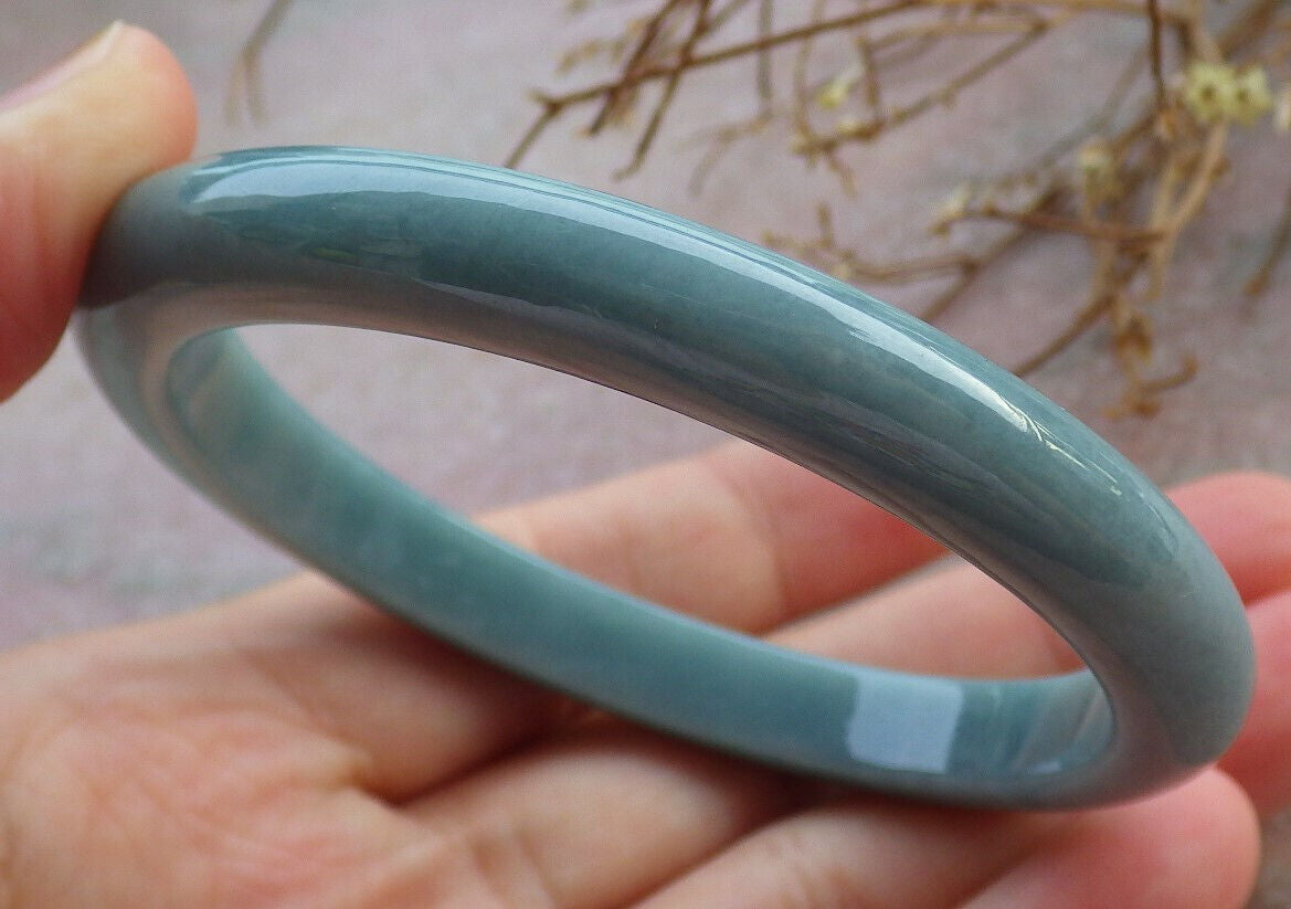 Certified Green Burma 100% Natural A JADE Jadeite Bangle Bracelet 57 mm 手镯 635538 TN