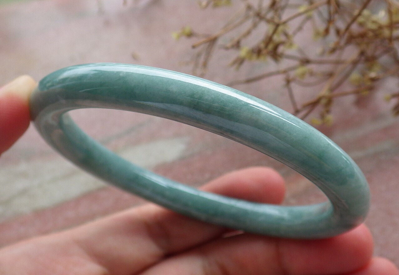 Certified Green Burma 100% Natural A JADE Jadeite Circle Bangle Bracelet 59 mm 手镯 633463 TN