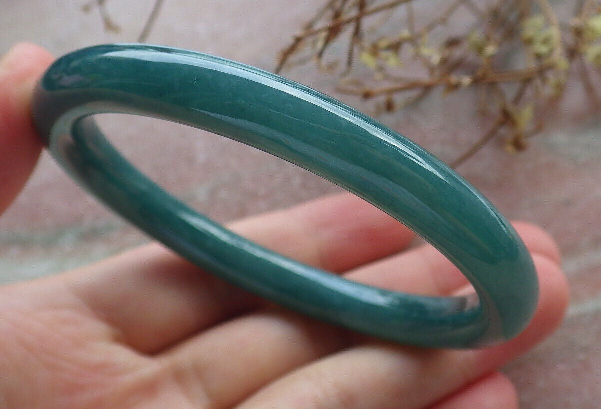 Certified Icy Green Burma 100% Natural A JADE Jadeite Circle Bangle Bracelet 57 mm 手镯 634360 TN