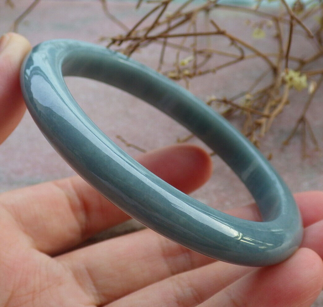 Certified Green Burma 100% Natural A JADE Jadeite Bangle Bracelet 57 mm 手镯 635538 TN