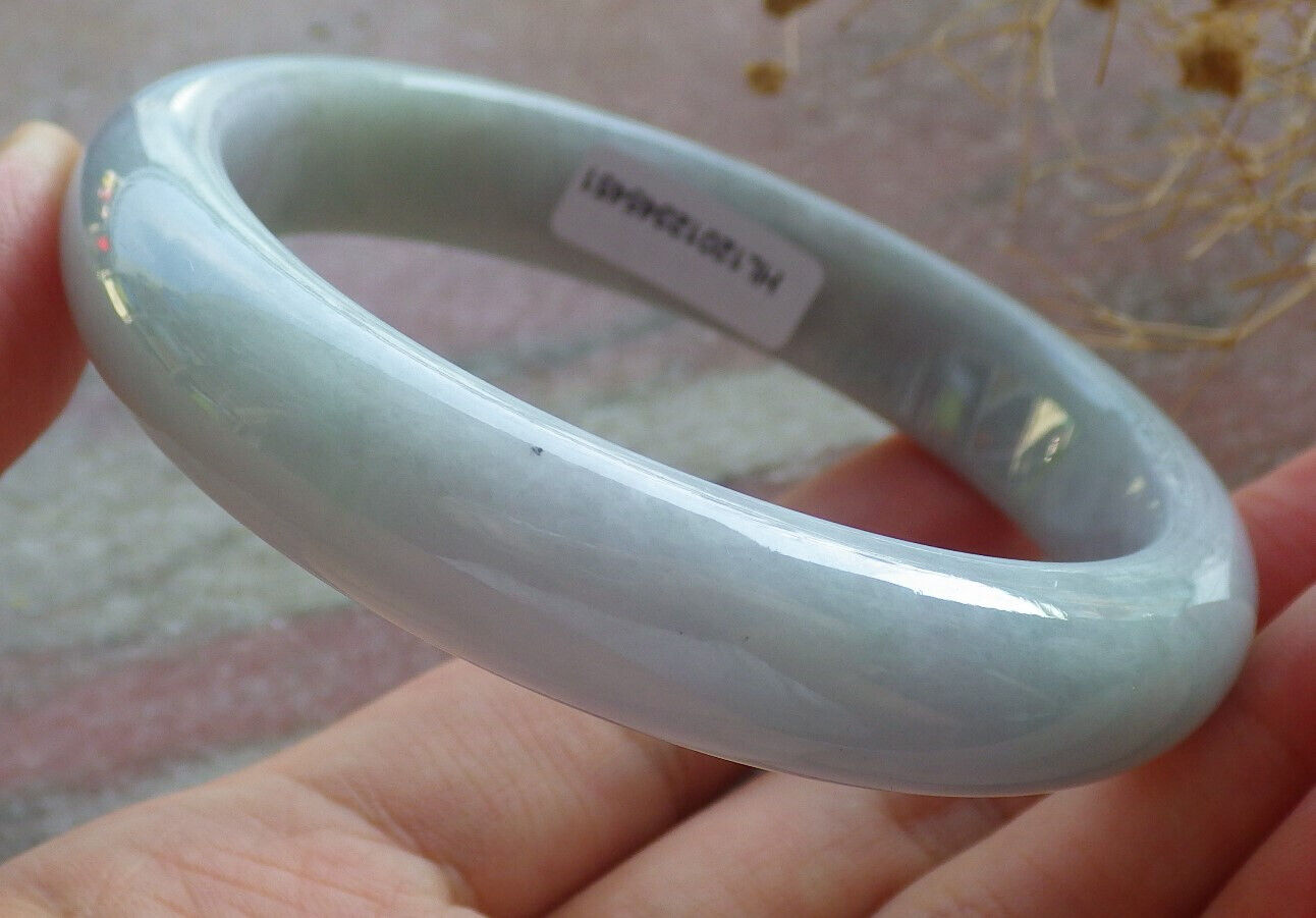 Certified Lavender Green Burma 100% Natural A JADE Jadeite Bangle Bracelet 60 mm 手镯 635942 TN
