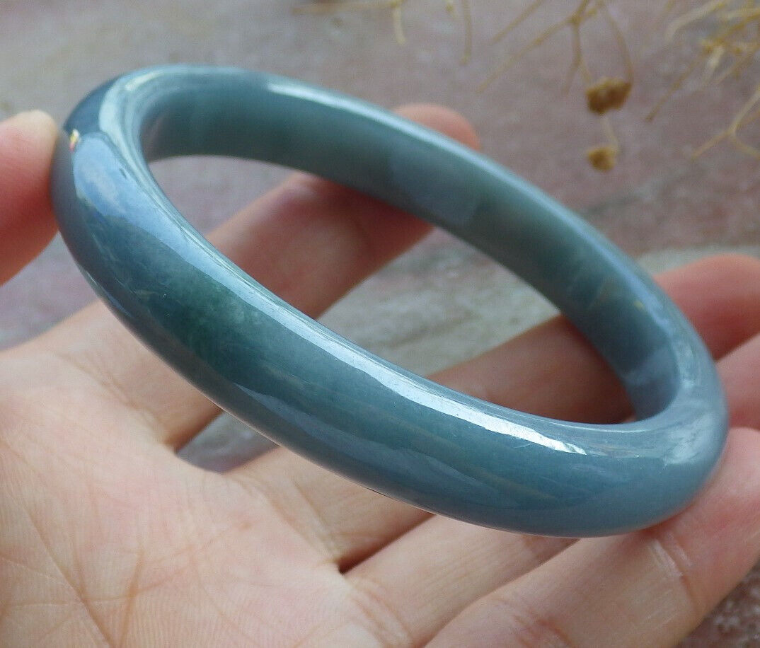 Certified Green Pale Lavender Burma 100% Natural A JADE Jadeite Bangle Bracelet 57 mm 手镯 635952 TN