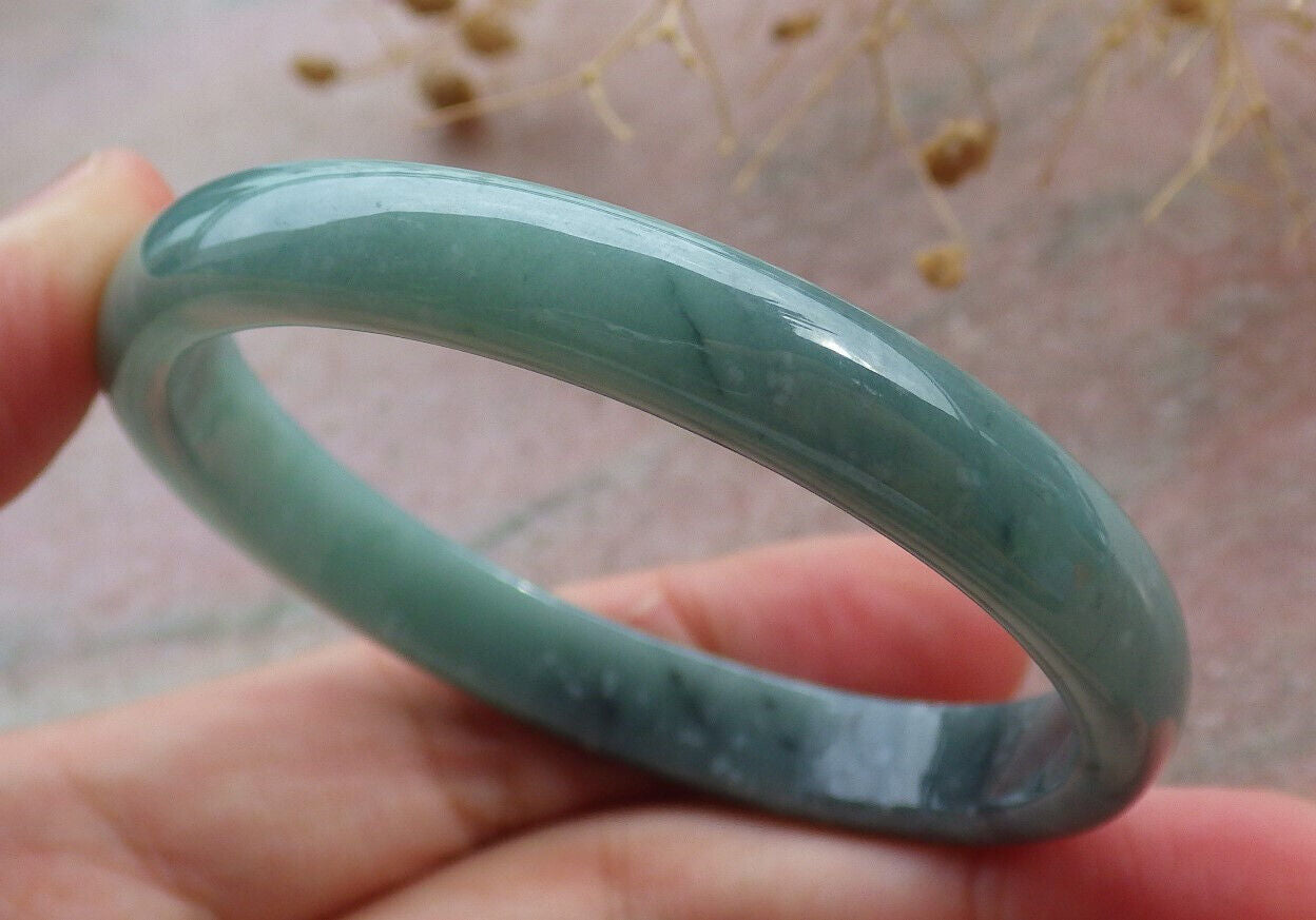 Certified Icy Green Burma 100% Natural A JADE Jadeite Bangle Bracelet 49 mm 手镯 636140 TN