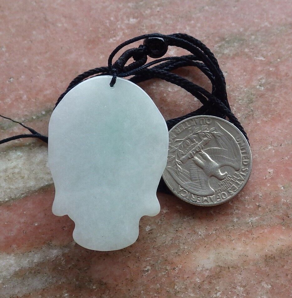 Certified Pale Green 100% Natural A Jade jadeite pendant Shakyamuni Buddha God Head Necklace 释迦牟尼 517598 TN