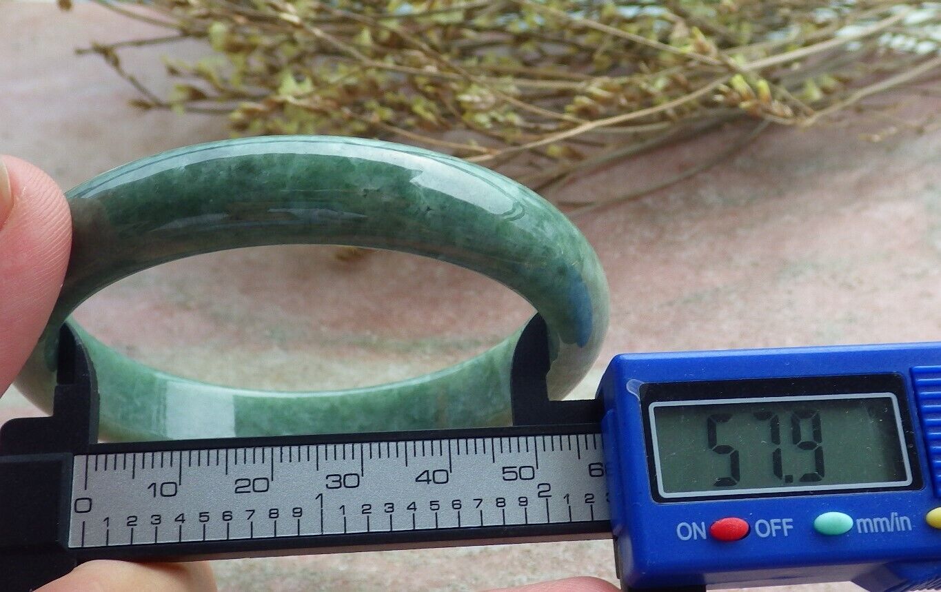Certified Green Burma 100% Natural A JADE Jadeite Bangle Bracelet 58 mm 手镯 574977 TN