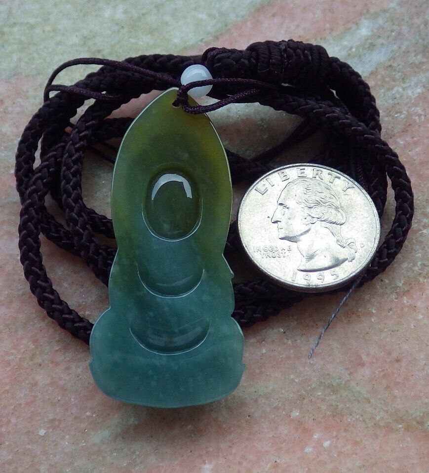Certified Icy Yellow Green Burma 100% Natural A Jade jadeite Pendant Sakyamuni Buddha God Necklace 释迦牟尼佛 575058 TN