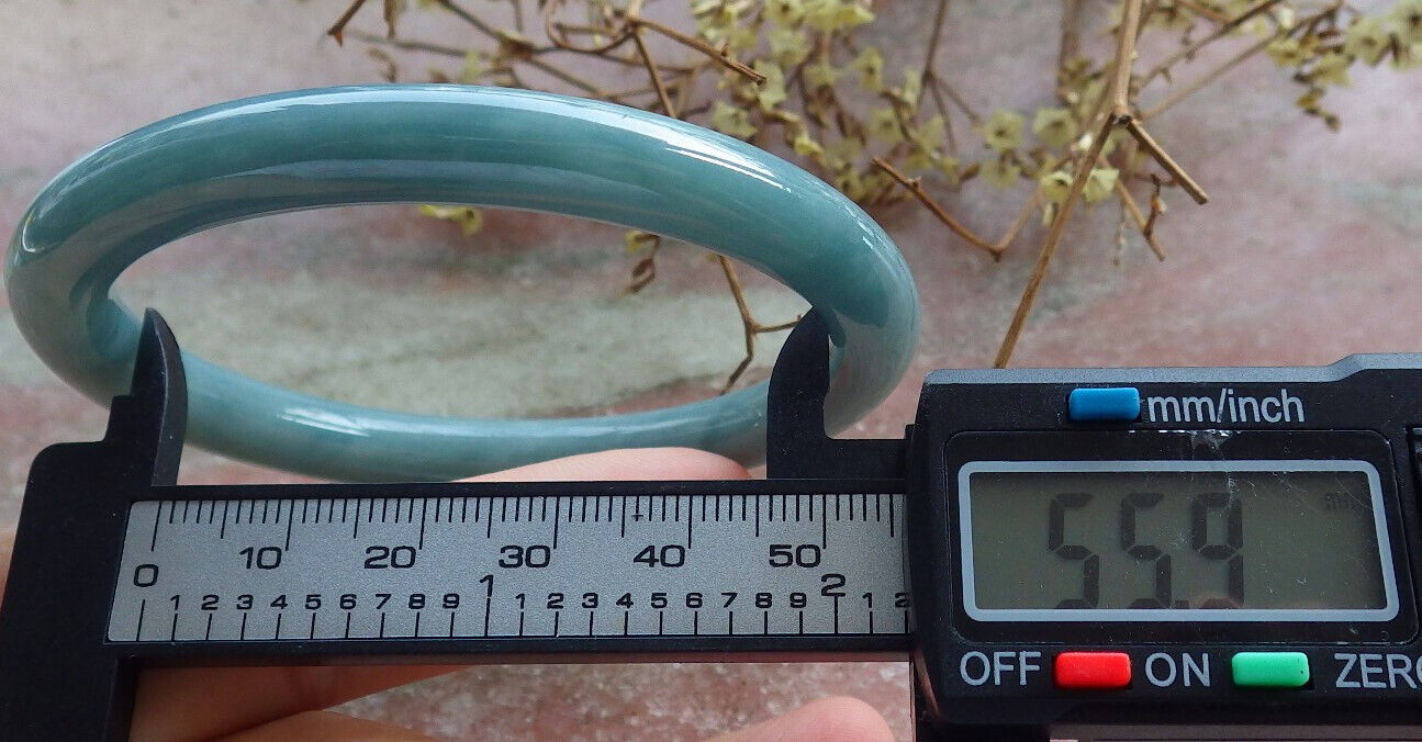 Certified Green Burma 100% Natural A JADE Jadeite Circle Bangle Bracelet 56 mm 手镯 633518 TN