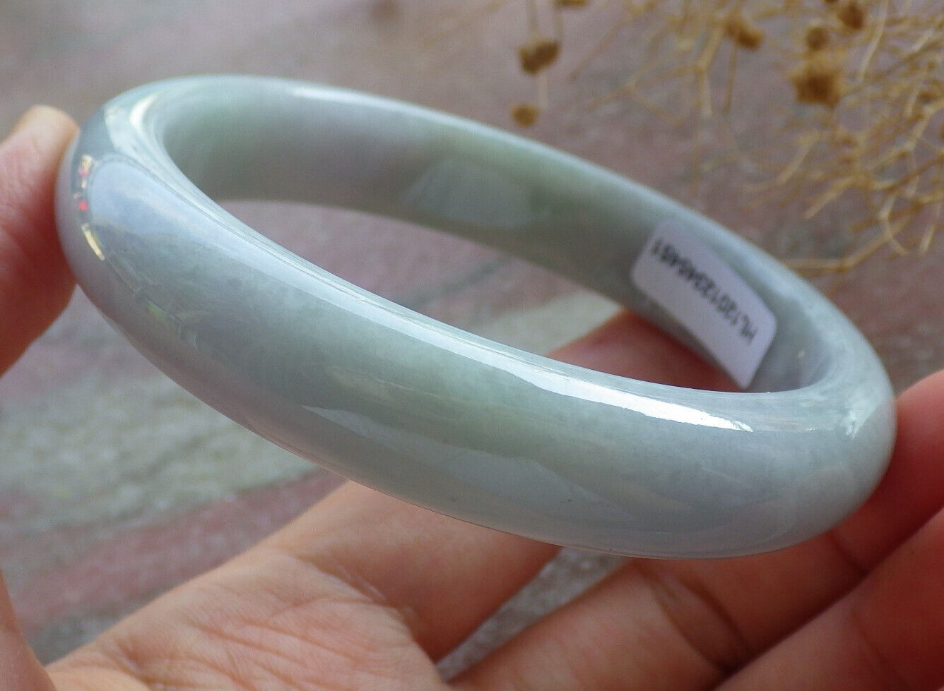 Certified Lavender Green Burma 100% Natural A JADE Jadeite Bangle Bracelet 60 mm 手镯 635942 TN