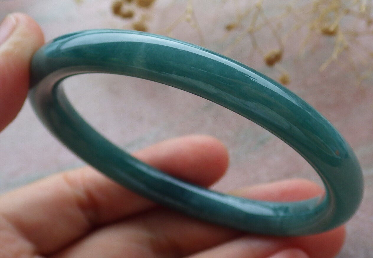 Certified Icy Green Burma 100% Natural A JADE Jadeite Circle Bangle Bracelet 57 mm 手镯 636486 TN