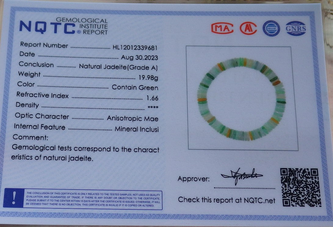 Atestita Flava Verda Birmo 100% Natura A JADO Jadeito Bidoj Bangle Rondo Bidoj Bangle Brakringo 平安扣手链 630531 TN