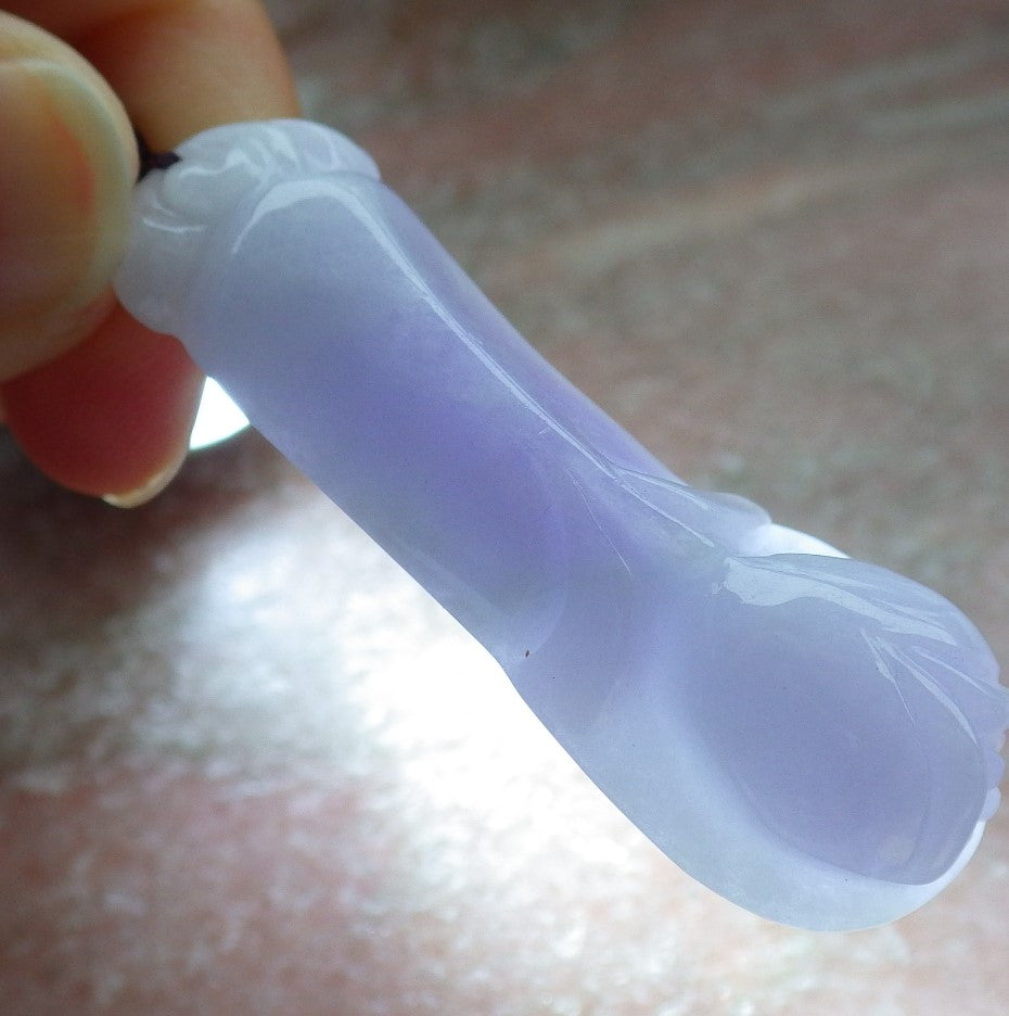 Certified Lavender Burma 100% Natural A Jade jadeite pendant Rose Flower Necklace 花开富贵 630948 TN