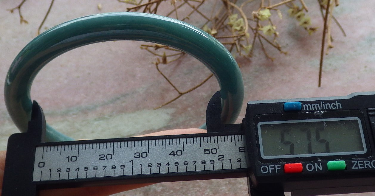 Certified Icy Green Burma 100% Natural A JADE Jadeite Circle Bangle Bracelet 58 mm 手镯 634556 TN