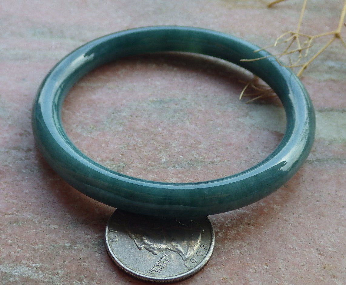 Certified Green Burma 100% Natural A JADE Jadeite Circle Bangle Bracelet 58 mm 手镯 638009 TN