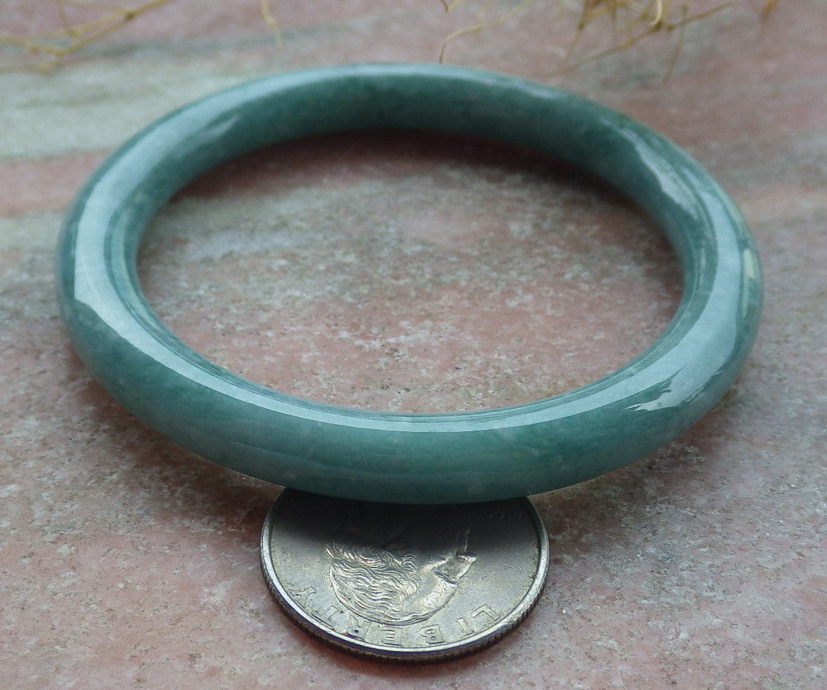 Certified Green Burma 100% Natural A JADE Jadeite Circle Bangle Bracelet 55 mm 手镯 638064 TN