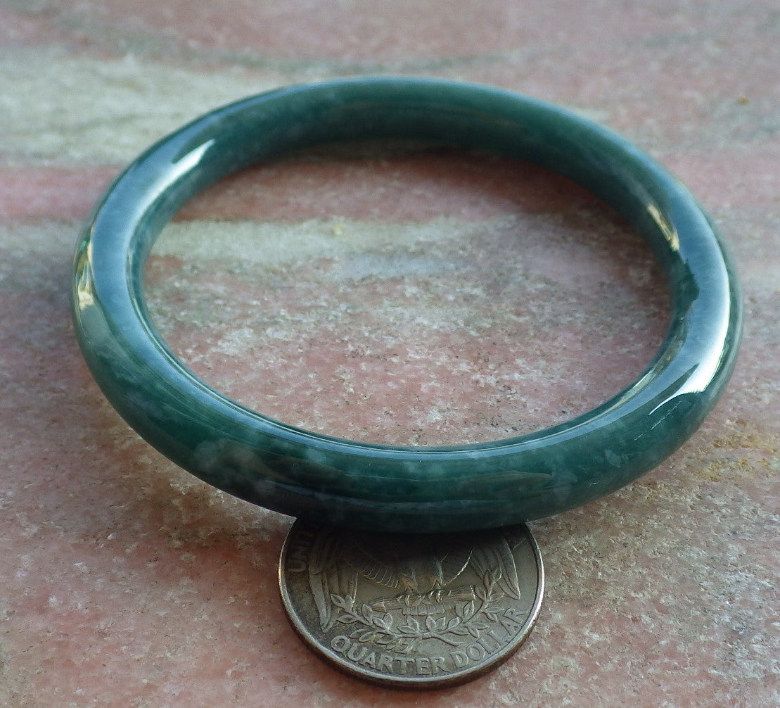 Certified Green Burma 100% Natural A JADE Jadeite Bangle Bracelet 57 mm 手镯 638601 TN