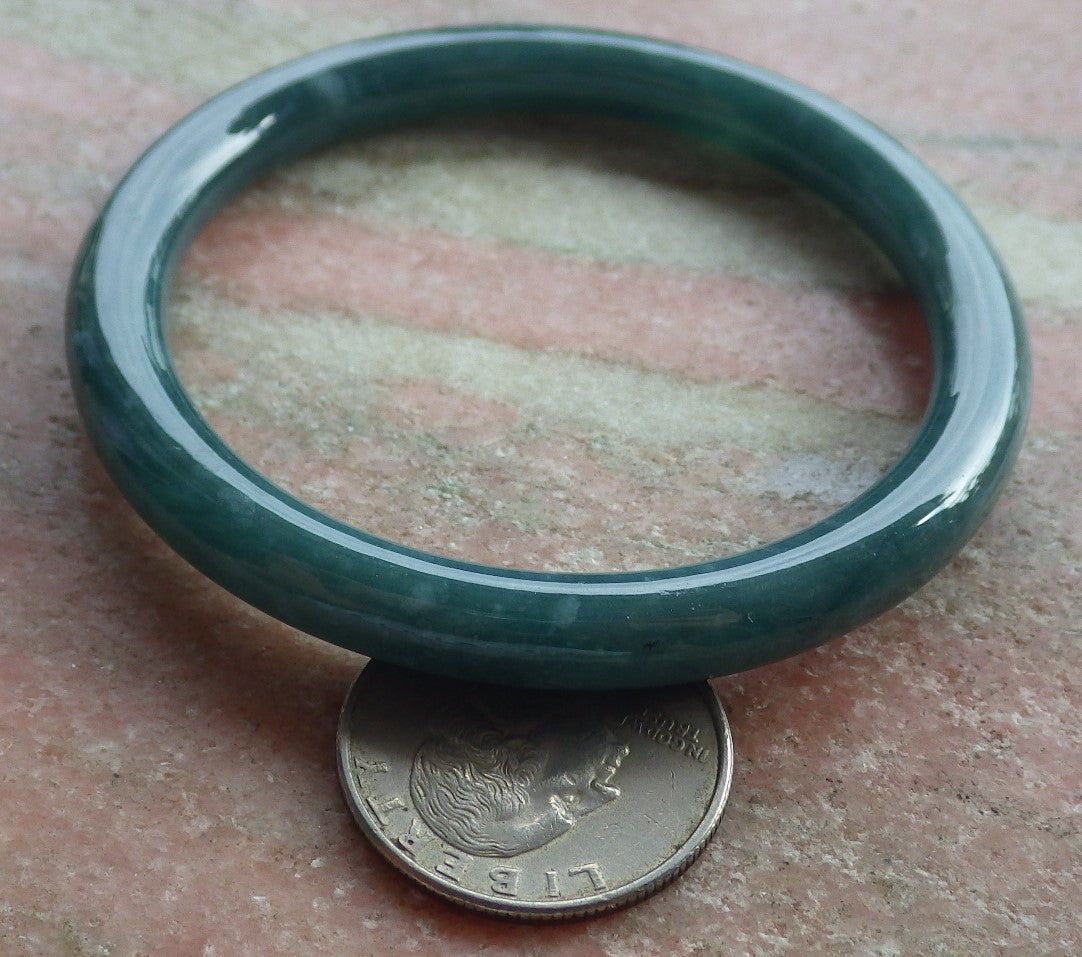 Certified Icy Green Burma 100% Natural A JADE Jadeite Circle Bangle Bracelet 55 mm 手镯 639142 TN