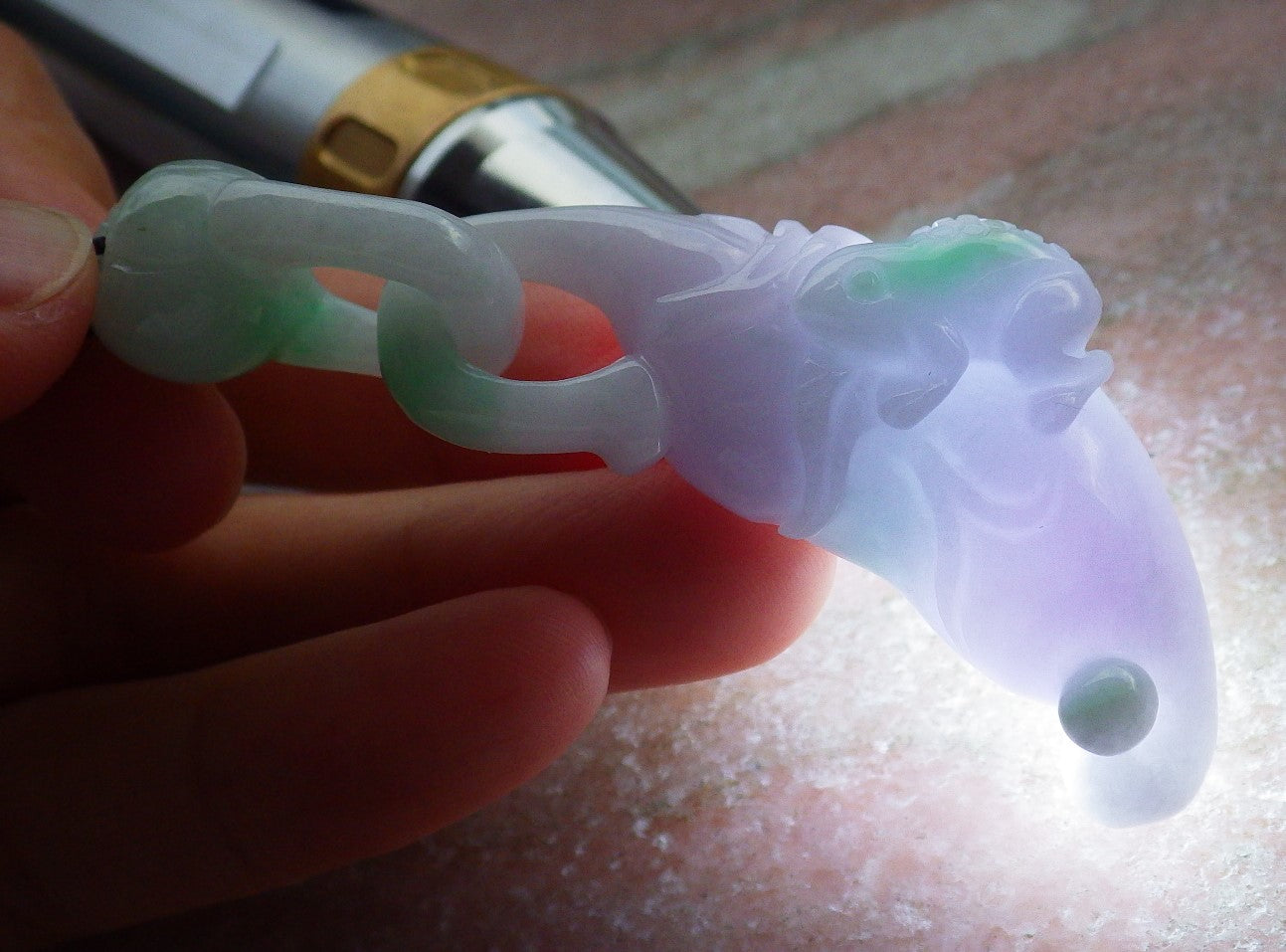 Certified Green Lavender Burma 100% Natural A Jade jadeite Pendant Frog Toad Pumpkin W Ring 招财蟾 639331 TN