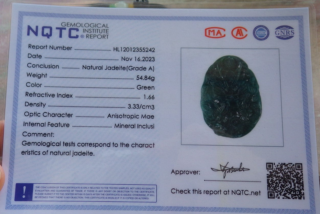 Certified Icy Blue Water Green Burma 100% Natural A Jade jadeite Pendant Dragon Bead Necklace 生意兴隆 640046 TN