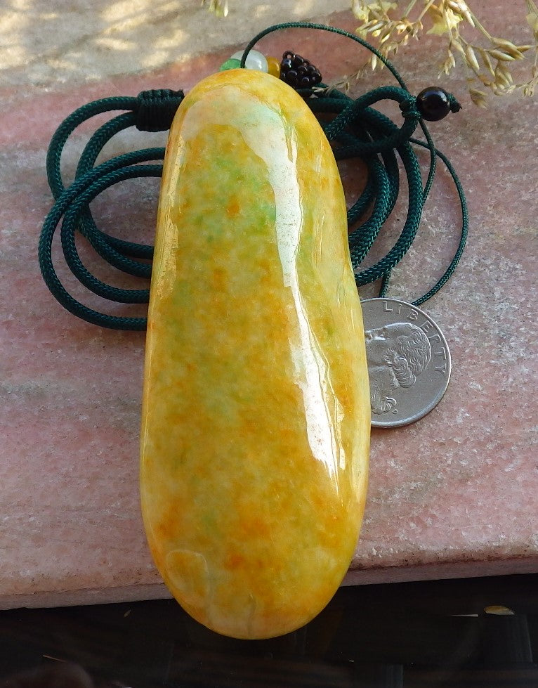 Certified Yellow Green Burma 100% Natural A Jade jadeite Pendant Phoenix Bird Flower Leaf Necklace 鸟语花香 640916 TN
