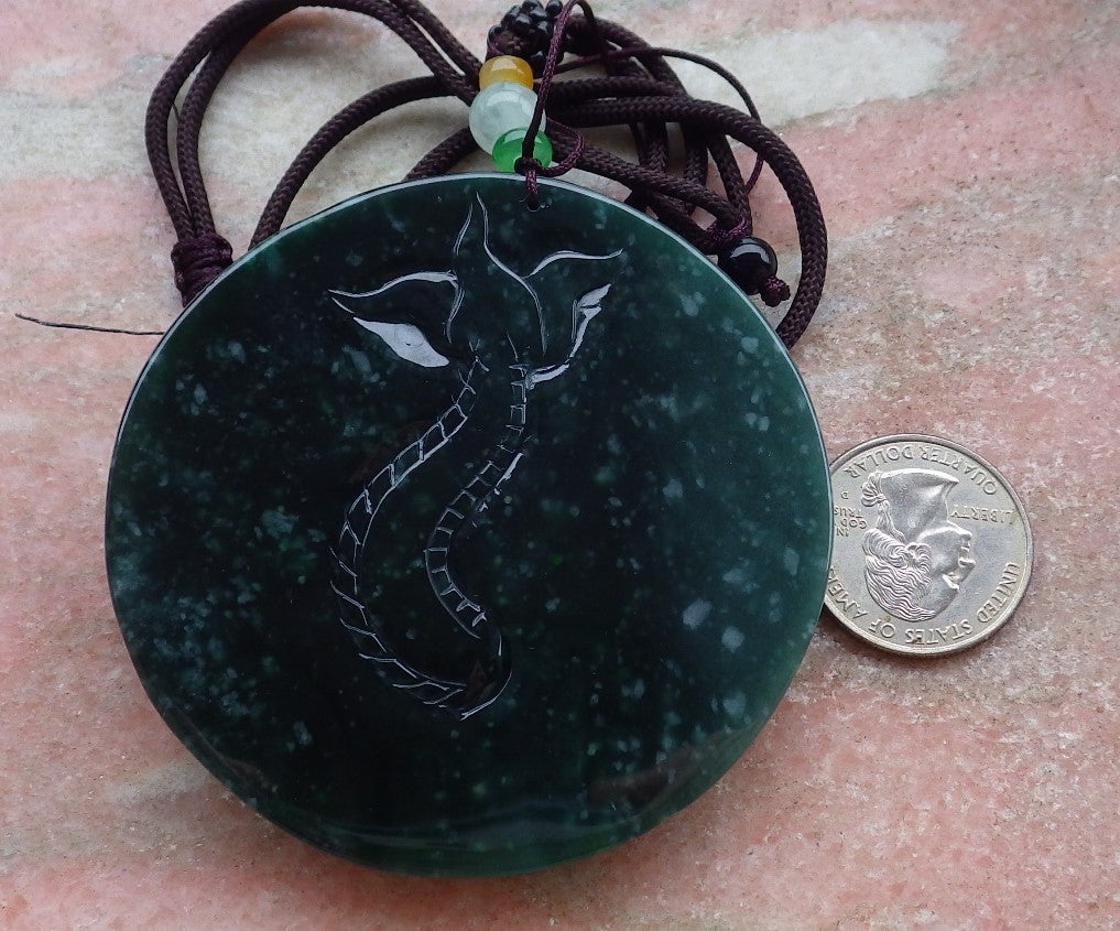 Certified Icy Green Burma 100% Natural A Jade jadeite Pendant Dragon Bead Necklace 生意兴隆 643351 TN