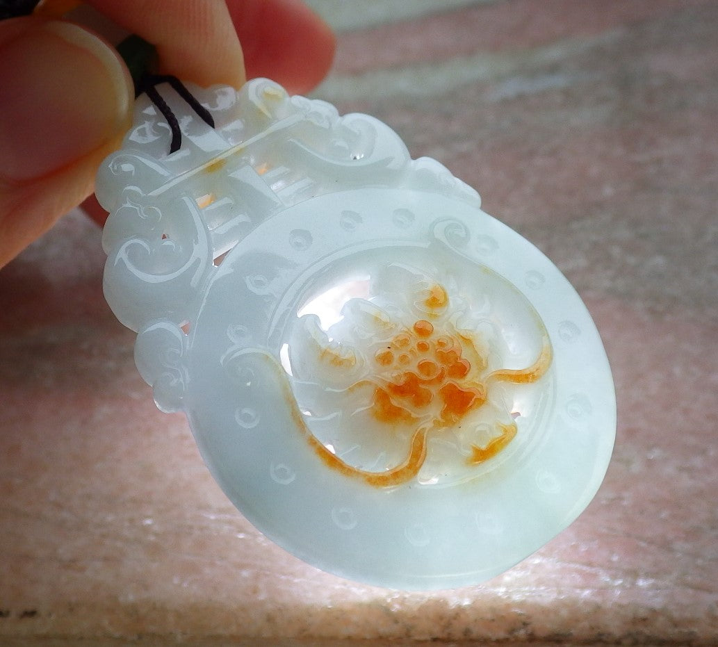 Certified Red Burma 100% Natural A Jade jadeite Pendant Dragon Ruyi Necklace 生意兴隆 643501 TN