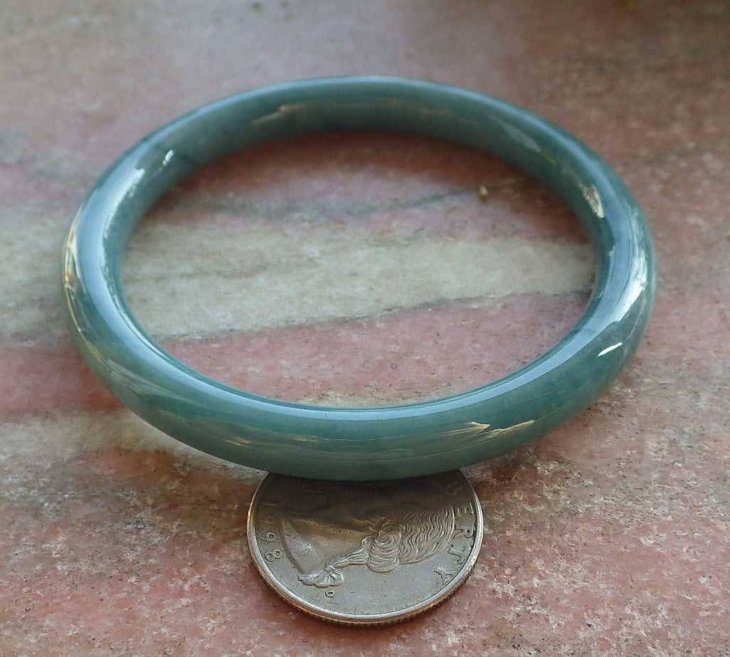 Certified Green Burma 100% Natural A JADE Jadeite Circle Bangle Bracelet 58 mm 手镯 643854 TN