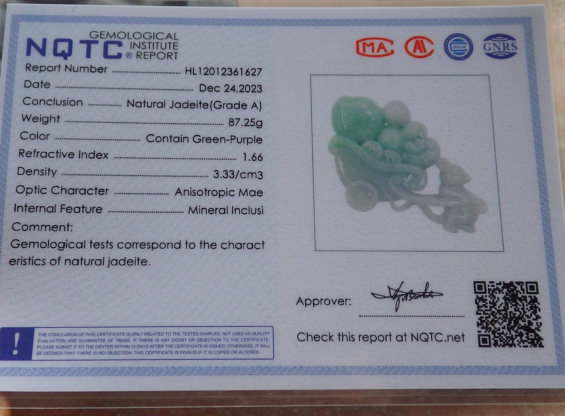 Certified Green Burma 100% Natural A Jade jadeite Display Mouse Rat Coin Peach Ginseng 发财鼠 644721 TN