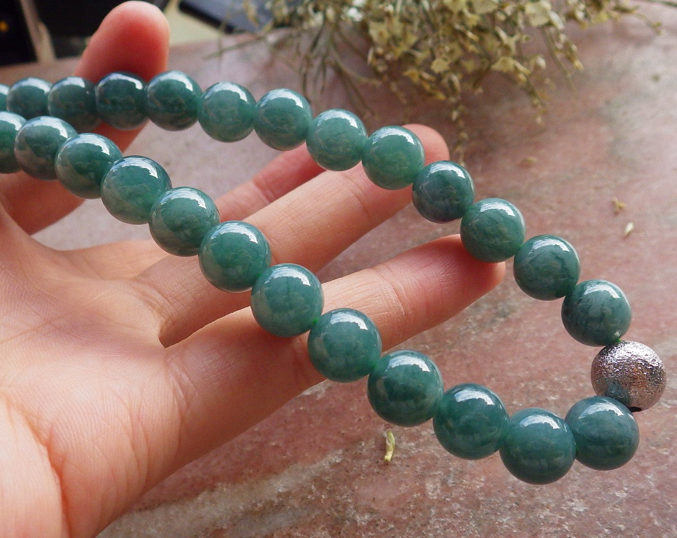 Certified Icy Green Burma 100% Natural A JADE Jadeite Bead Beads Necklace 26 inches 项链 645129 TN